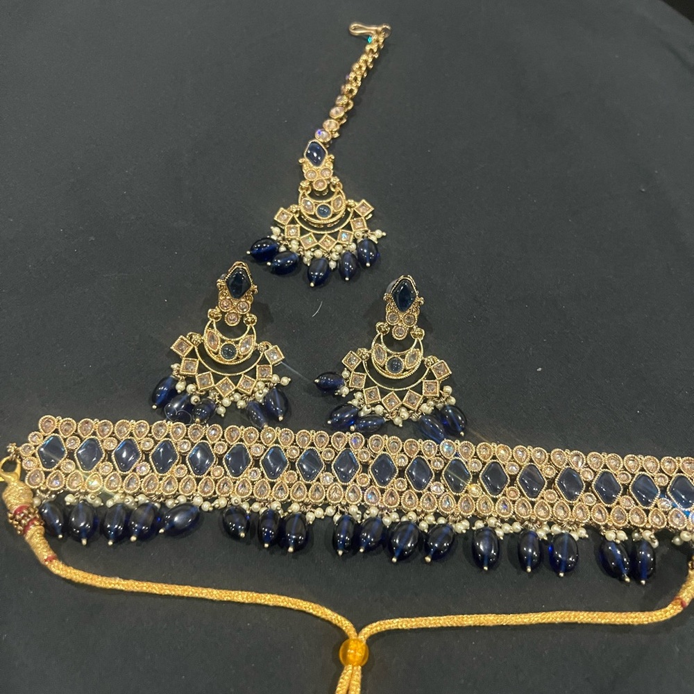 Gold and Blue Jewelry Set